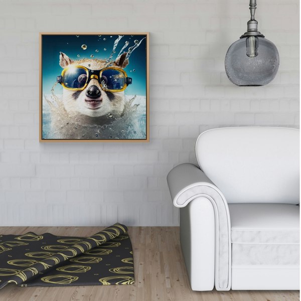 Warren Reed Dormouse Splash Art Framed Canvas