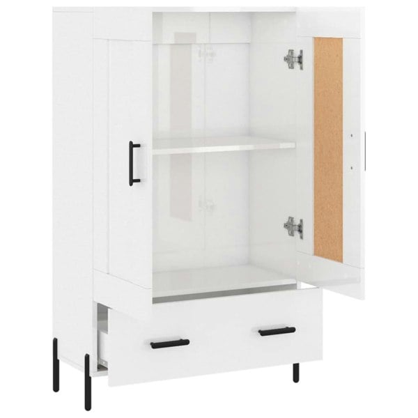 Berkfield Highboard High Gloss White 69.5x31x115 cm Engineered Wood
