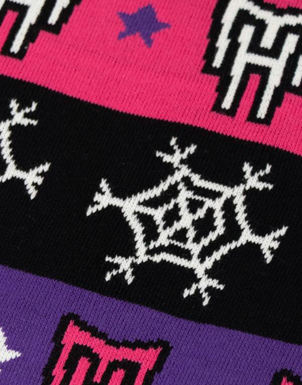 Monster High Girls Multicoloured SKull & Snowflake Fairisle Christmas Jumper