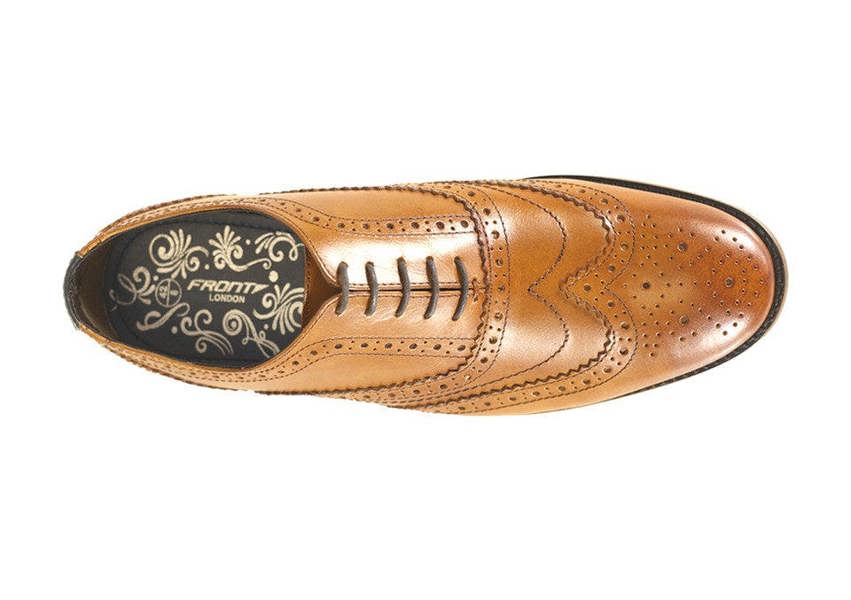 Front London Diego Brogue Shoes - Tan