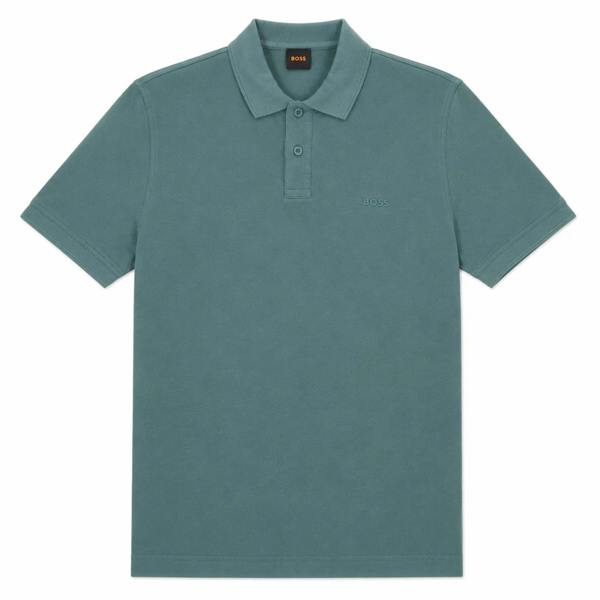 BOSS Prime Cotton Pique Polo Shirt Green