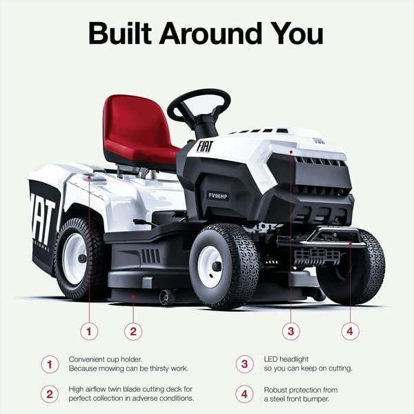Fiat Veloce FV98HP Ride-on Petrol Garden Tractor Mower