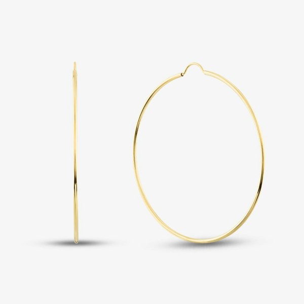T. H. Baker 9ct Yellow Gold 50mm Plain Hoop Earrings 1.51.3170