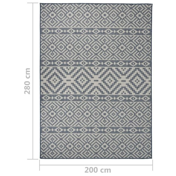 Berkfield Outdoor Flatweave Rug 200x280 cm Blue Stripes