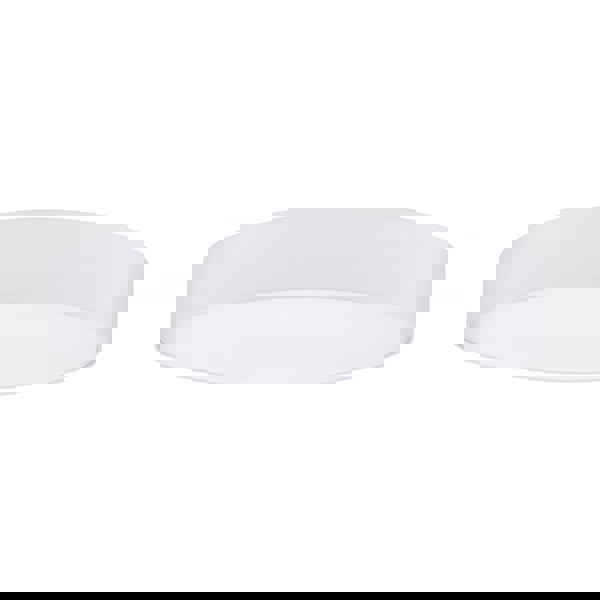Flush Ceiling Light Colour White Circular Shade White Fabric Bulb E27 7x25W Loops