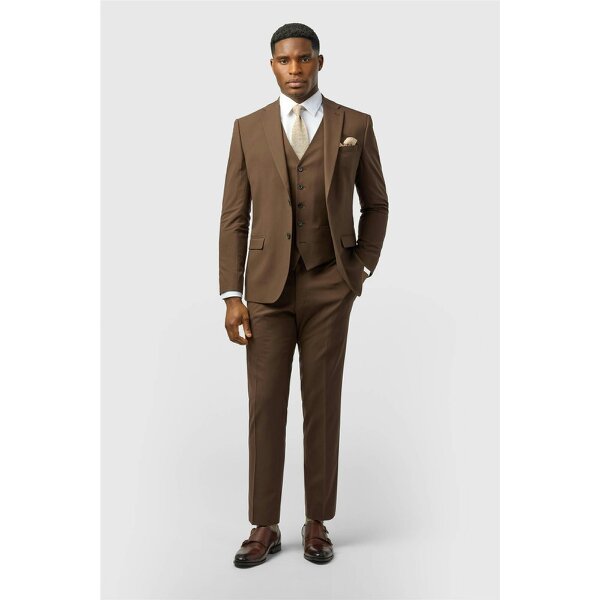 Limehaus Slim Fit Brown Jacket