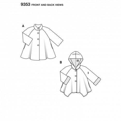 Burda Sewing Pattern 9353 Coats and Jackets For Kids, 2-7 Years - Easy