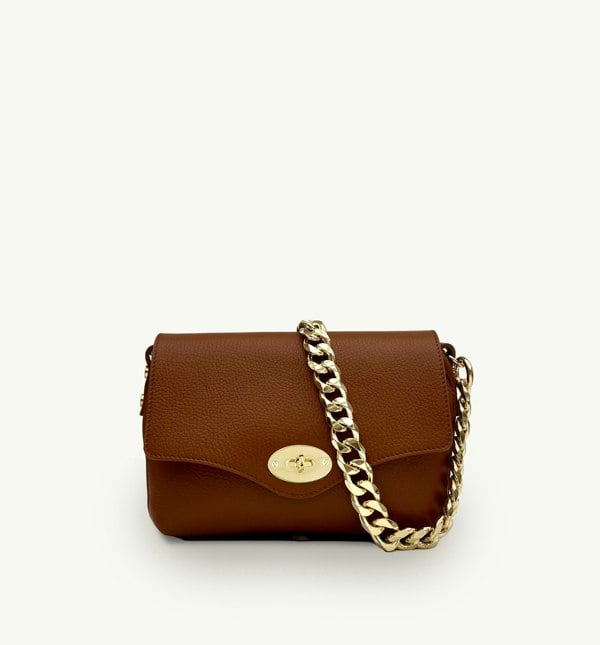 Apatchy London The Maddie Midi Leather Handbag - Tan