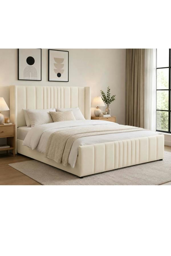 Groundlevel Langford Velvet Upholstered Ottoman Storage Bed