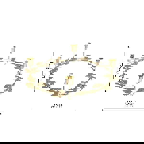 Ivyline Autumn Wreath Candle Holder Centrepiece Gold