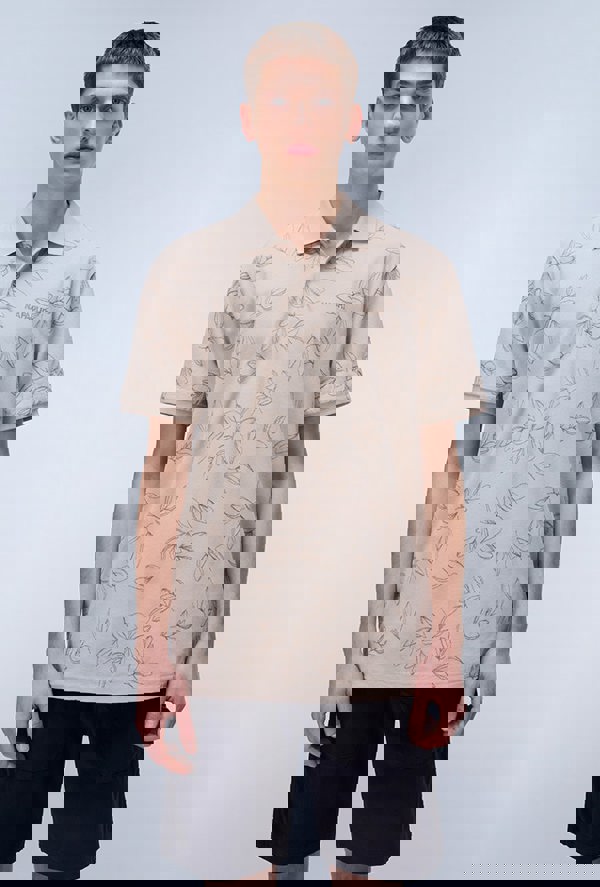 Napapijri Men's Brolio Short Sleeve Polo Shirt - Beige