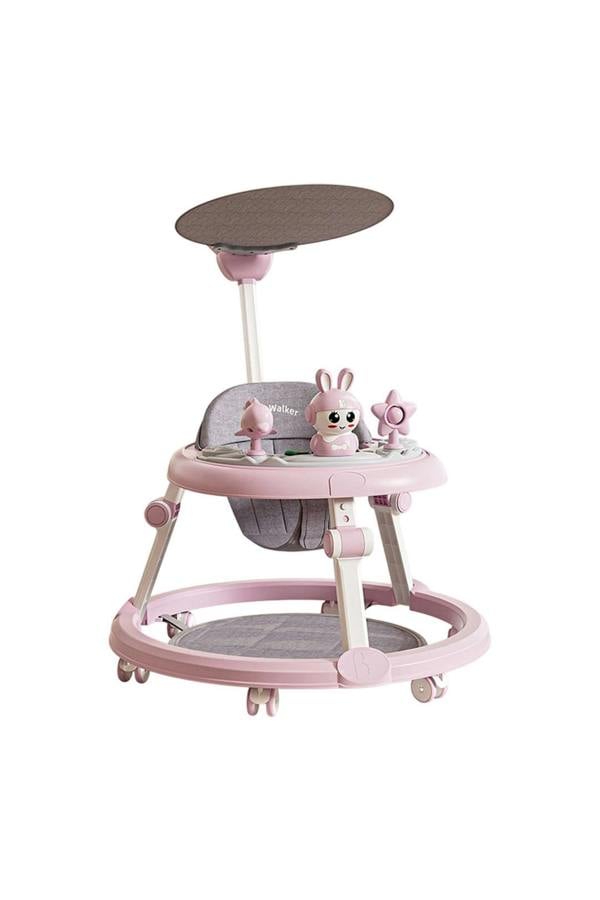 Living and Home Anti-Rollover Foldable Baby Walker with Music Toy Tray