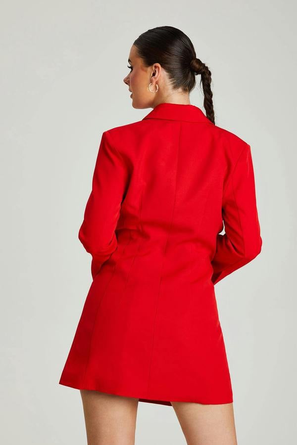 Urban Bliss Red Flare Sleeve Fitted Blazer Dress