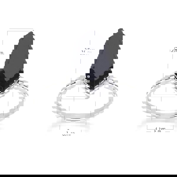 Gemondo Grand Deco Hexagon Necktie Black Onyx Ring in Sterling Silver