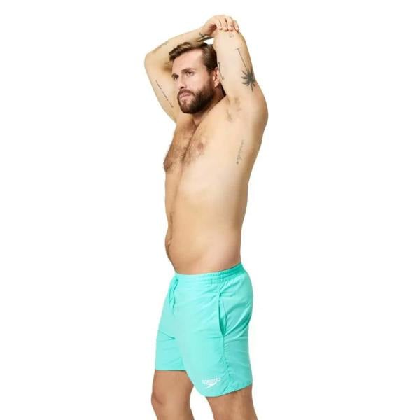 Speedo Essentials mint blue mens swim trunks with drawstring waist