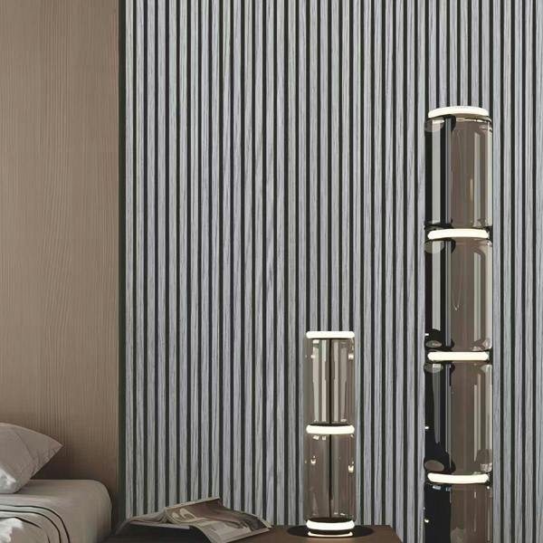 ENER-J Linear Acoustic Wall Panel -  PET + MDF, Dark Brown Wood Grain Size: 2400*600*21mm (Pack of 2)