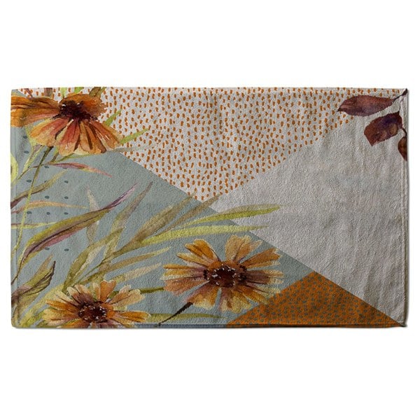 Benjamin Tate Design Autumn Geometric Shapes and Flowers (Bath Towel)