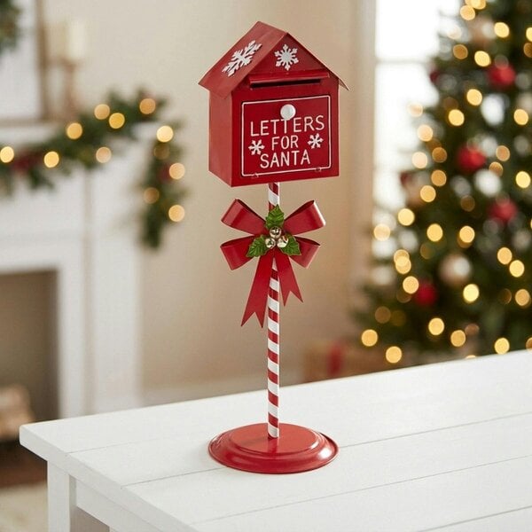 Garden Greatness Metal Letters to Santa Festive Mailbox