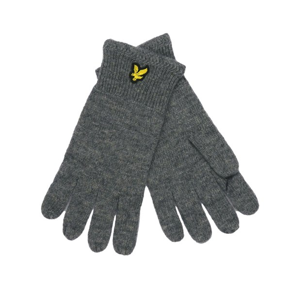 Lyle & Scott Racked Ribbed Gloves - Mid Grey Marl