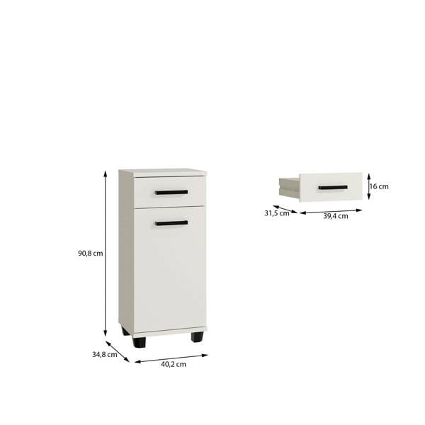 Furniture To Go Veris Bathroom Cupboard with 1 Door & 1 Drawer in Sand