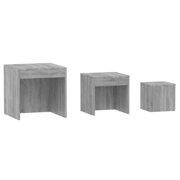Berkfield Nesting Tables 3 pcs Grey Sonoma Engineered Wood