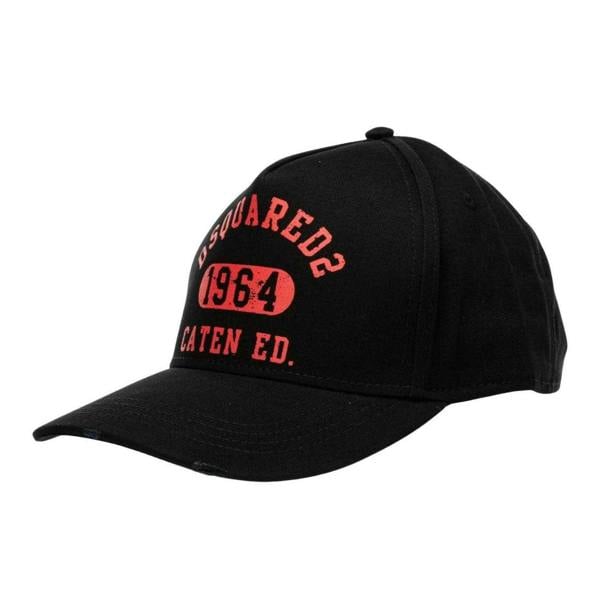 DSquared2 Unisex Adult 1964 Logo Cotton Baseball Cap - Black - 