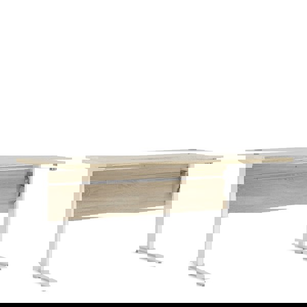 Furniture To Go Prima Desk 150 cm in Oak with Height adjustable legs with electric control in White