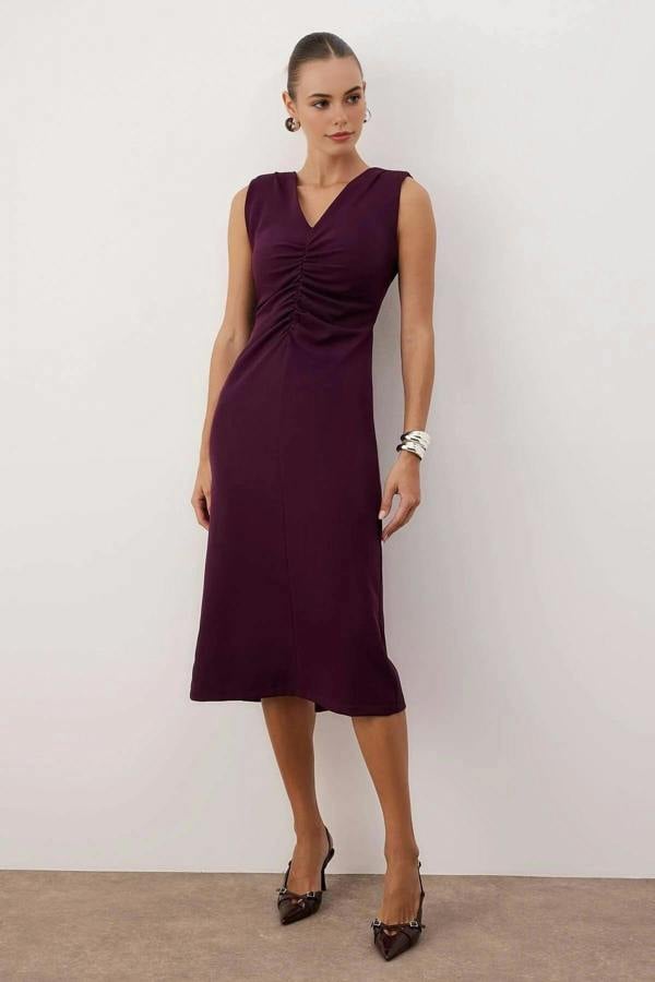 WOVCOR Midi Woven Dress