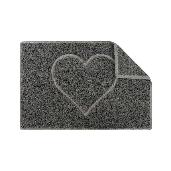 Oseasons Heart Medium Embossed Doormat in Grey with Open Back