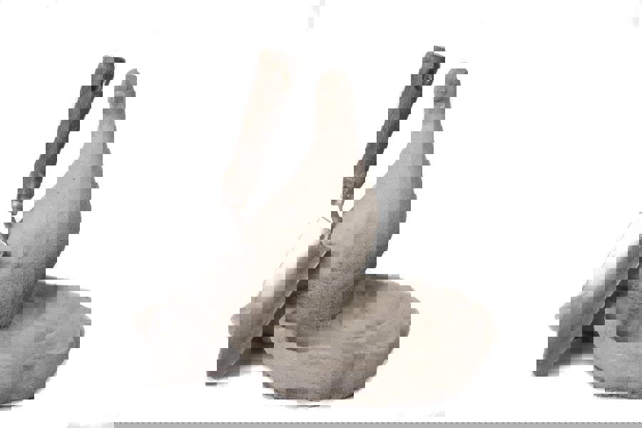 Floor level Birdbath with Perching Pigeon / Bird feeder