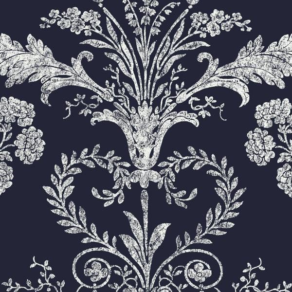 Laura Ashley Josette Wallpaper - Midnight - 10m