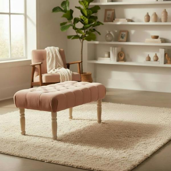 80CM CREAM FOOTSTOOL