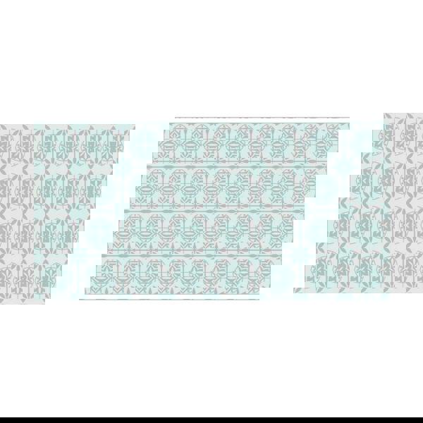 WFS6020 - Seamless Turquoise Shaded Floral Pattern Floor Stickers 120cm x 60 cm