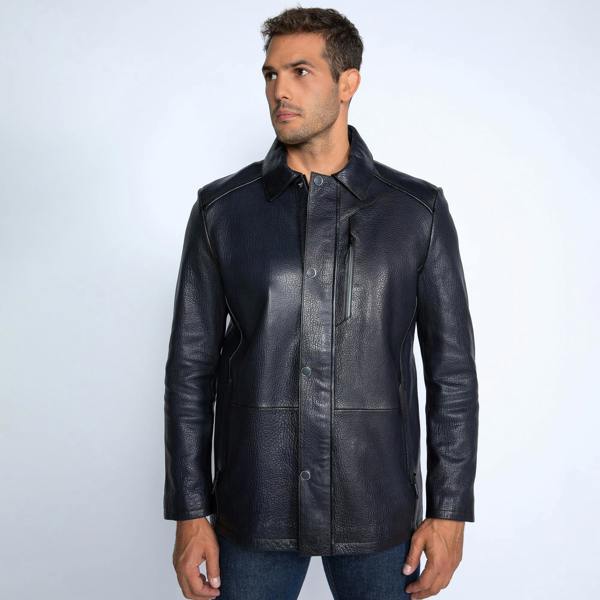 The Commander Leather Field Jacket - Premium Men's Patterned Shirt by Claudio Lugli | Bold Design, Tailored Fit, Best Printed Shirts