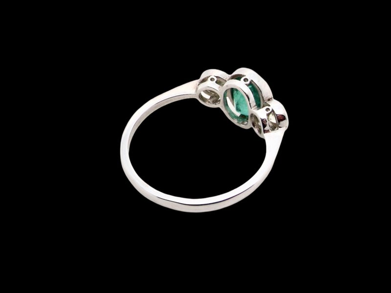 Vintage Tom Three Stone Emerald & Diamond Ring