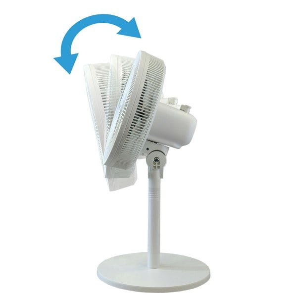 igenix 12 Inch Pedestal Fan, 7 Blades, 3 Speeds, White