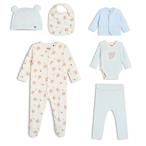 Baby Boys 6pk Essentials Gift Set, Multicolour - Minicuddles