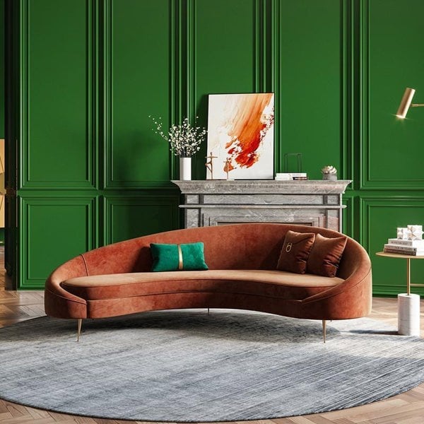 Verano Three Seater Sofa, Red Velvet-Weilai Concept-Weilai Concept