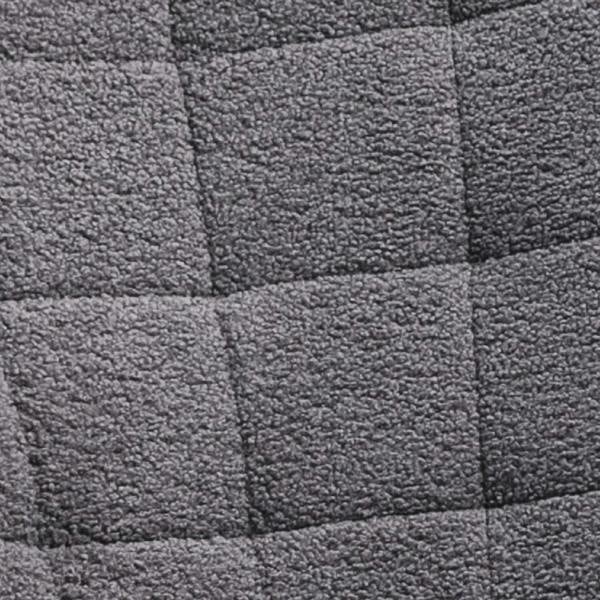 Dark grey Berber fleece upholstery with a square quilted pattern texture