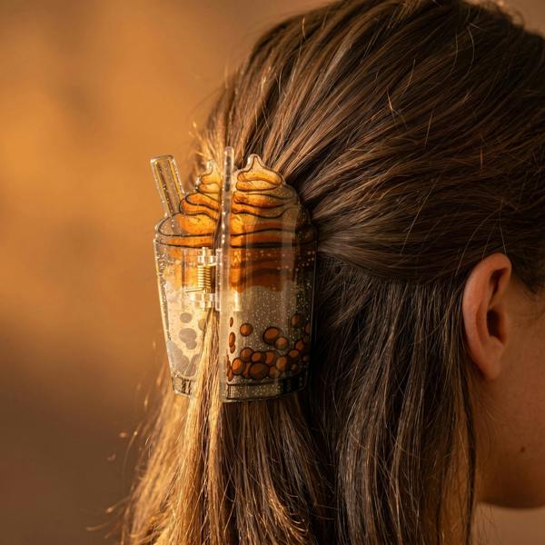 Gold Trip Iced Coffee Claw Clip