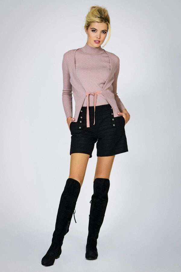 Erika & Erin wool two-piece set in powder pink