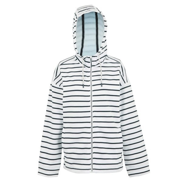 Regatta Womens/Ladies Bayletta II Striped Full Zip Hoodie - White/Navy