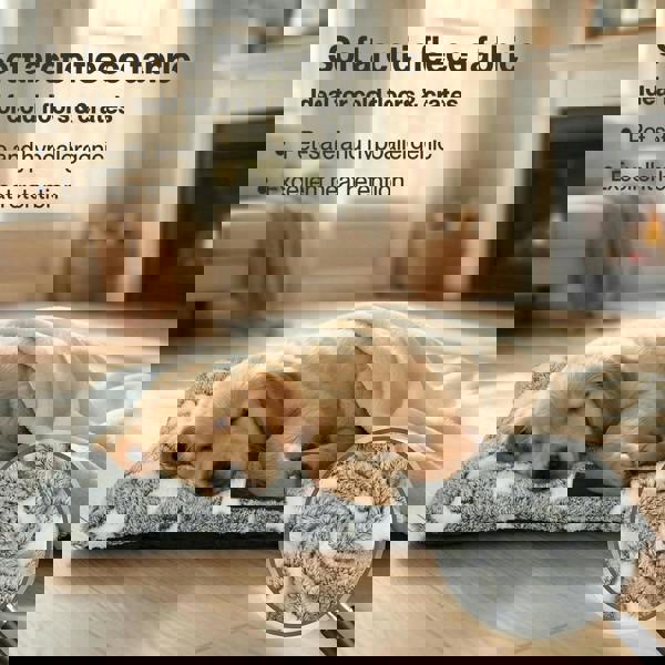 Skylos Dog Bed Arctic Fleece Soft Pet Cat Cushion Large Dog Puppy Crate Mat