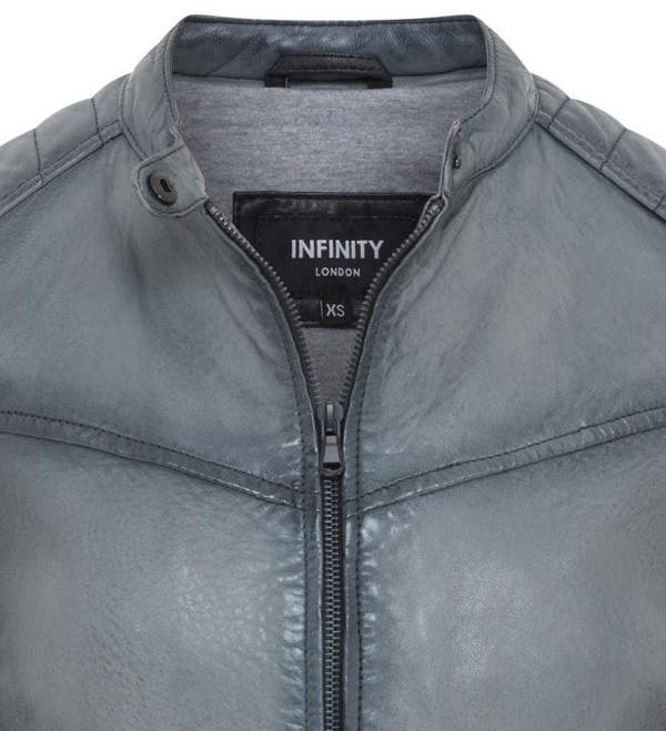 Infinity Leather Womens Retro Quilted Leather Biker Jacket - Horten