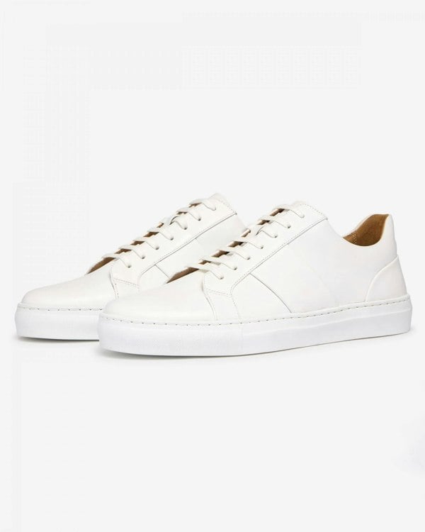Oliver Sweeney Kendal Mens Soft-Milled Calf Leather Trainers - White