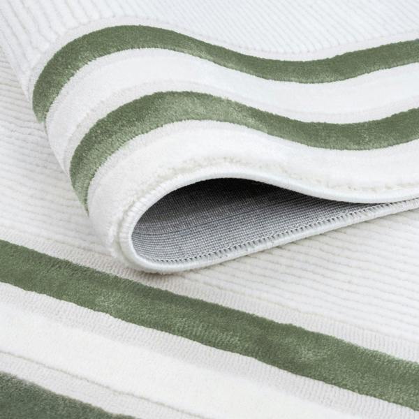 green bordered rug, anti-static, comfortable for every living areas, soft pile, easy care rug.