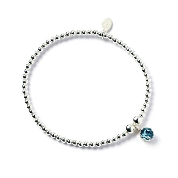 Mylee London Sterling Silver Aqua Crystal Bracelet
