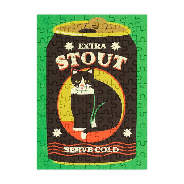 Happily Puzzles Extra Stout Cat  - 99 Piece Mini Jigsaw Puzzle