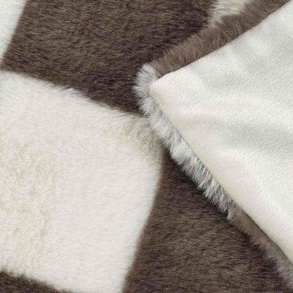 Catherine Lansfield Cosy Soft Checkerboard Fleece Blanket Throw Chocolate