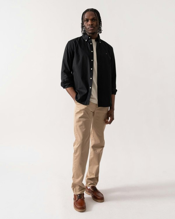 Tommy Hilfiger Core Flex Poplin Mens Long Sleeve Shirt - Black